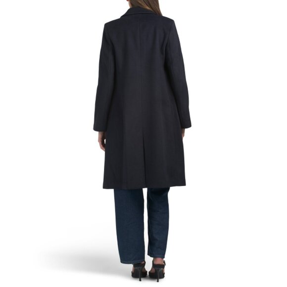 COLE HAAN Beige Wool Blend Single Breasted Coat - Picture 2 of 2